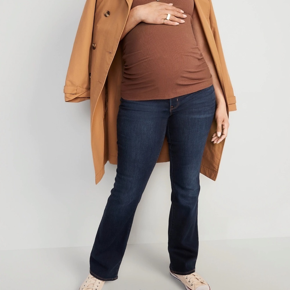 Maternity Front Low Panel Boot-Cut Jeans - Picture 2 of 5